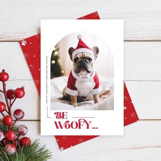 Modern Funny Dog Pet Arch Photo Christmas シーズンカード