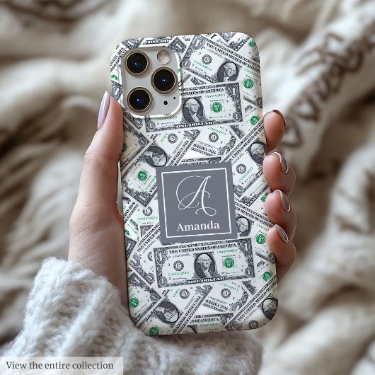 Modern funny gift for money lovers with dollars Case-Mate iPhoneケース