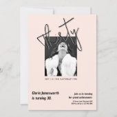 Modern Funny Light Pink Photo 30th Birthday  招待状 (正面)