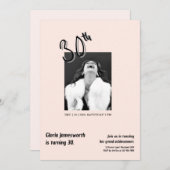 Modern Funny Light Pink Photo 30th Brithday 招待状 (正面/裏面)