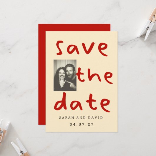 Modern Funny Minimal Photo 招待状 (正面/裏面インサイチュ)