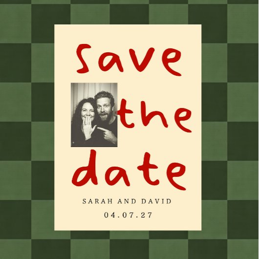 Modern Funny Minimal Photo 招待状