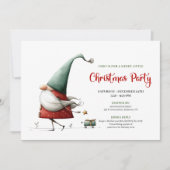 Modern Funny Santa Minimalist Christmas Invitation 招待状 (正面)