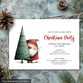 Modern Funny Santa Red Green Christmas Invitation 招待状