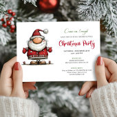 Modern Funny Santa Watercolor Party Celebration 招待状