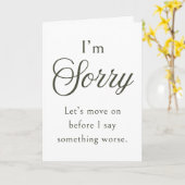 Modern Funny Sorry Card | Minimalist Style Apology カード (黄色い花)