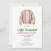 Modern funny ugly sweater party invitation 招待状 (正面)