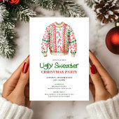 Modern funny ugly sweater party invitation 招待状