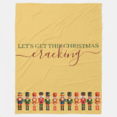 Modern Funny Unique Nutcracker Christmas Gold フリースブランケット (正面)