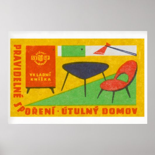 Modern Furniture - Matchbox Print - Czech Wall Art ポスター (正面)