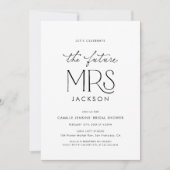 Modern Future Mrs Bridal Shower Photo Invitation 招待状 (正面)