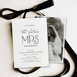 Modern Future Mrs Bridal Shower Photo Invitation  招待状