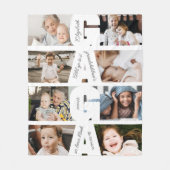 Modern Gaga Photo Collage & Grandkids' Names フリースブランケット (正面)