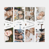 Modern Gaga Photo Collage & Grandkids' Names フリースブランケット (正面(横))