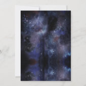 Modern Galaxy Planets Space Rocket Baby Shower 招待状 (裏面)