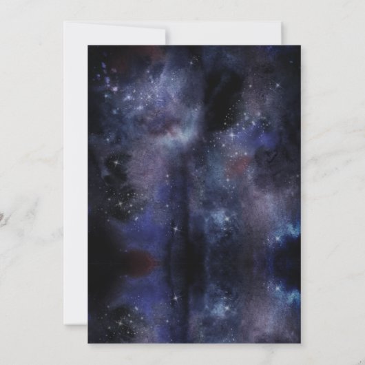 Modern Galaxy Planets Space Rocket Baby Shower 招待状 (裏面)