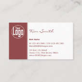 Modern Gallery QR Hair Stylist Burgundy & White  名刺 (裏面)