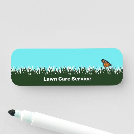 Modern Garden Service Lawn Silhouette Dry Erase 名札 (インサイチュ)