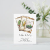 Modern Garden We've Moved Elegant Watercolor 案内ポストカード (スタンド正面)