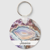 Modern Geode Crystal | Crystal Keychain キーホルダー (正面)