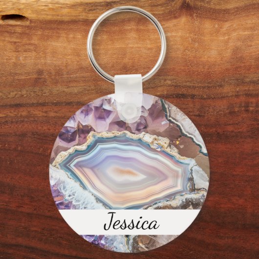 Modern Geode Crystal | Crystal Keychain キーホルダー (正面)