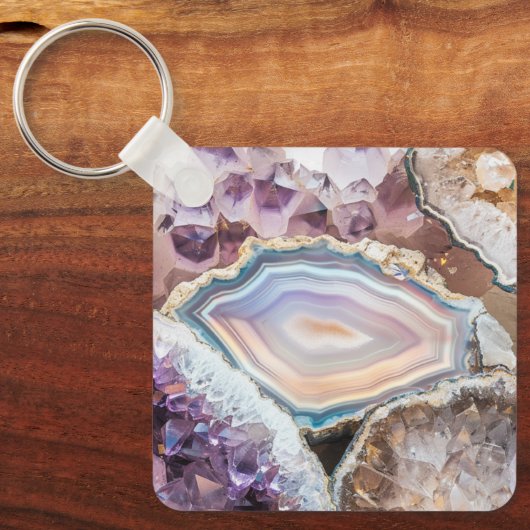 Modern Geode Crystal | Crystal Keychain キーホルダー (正面)