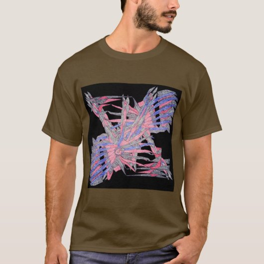 Modern Geometric Abstract Men’s Art Tee Tシャツ (正面)