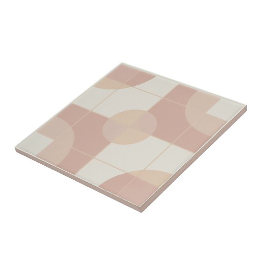 Modern Geometric Abstract Pat#10 Rose Gold ID1192 タイル (側面)
