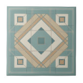 Modern Geometric Abstract Pat#15 Teal ID1192 タイル (正面)
