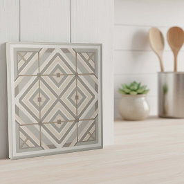 Modern Geometric Abstract Pat#20 Greige ID1192 タイル