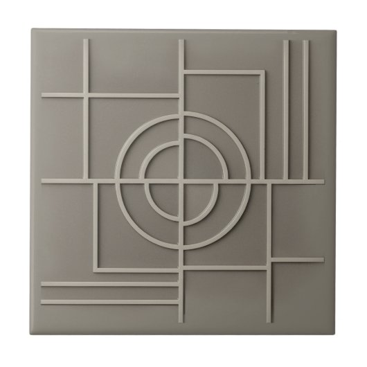 Modern Geometric Abstract Pat#29 Warm Gray ID1192 タイル (正面)