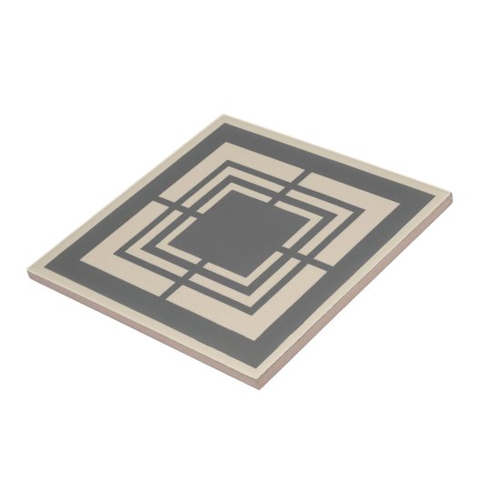 Modern Geometric Abstract Pat#2 Gray ID1192 タイル (側面)