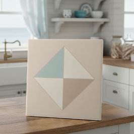 Modern Geometric Abstract Pat#4 Teal ID1192 タイル