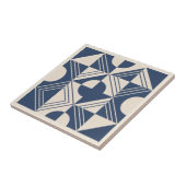 Modern Geometric Abstract Pat#5 Navy ID1192 タイル (側面)