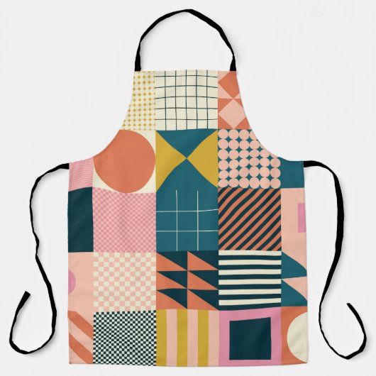 Modern geometric abstract pattern design with simp エプロン (正面)