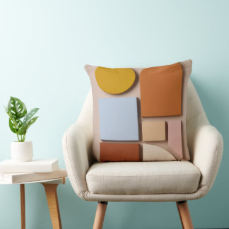 Modern Geometric Abstract Throw Pillow クッション
