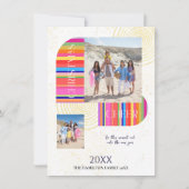 Modern Geometric Arch 3 Photos Holiday Card シーズンカード (正面)