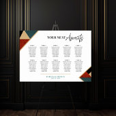 Modern Geometric Art Deco Wedding Seating Chart  ポスター