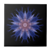 Modern geometric art violet stars black decor タイル (正面)