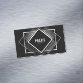 Modern Geometric Black and White Layered Diamond マグネット名刺 (インサイチュ)