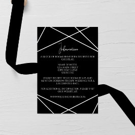 Modern Geometric Black and White Wedding エンクロージャーカード