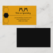 Modern geometric black and yellow 名刺 (正面/裏面)