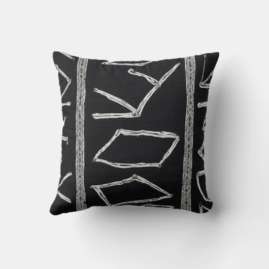 Modern Geometric (blue + black) 2-sided クッション (裏面)