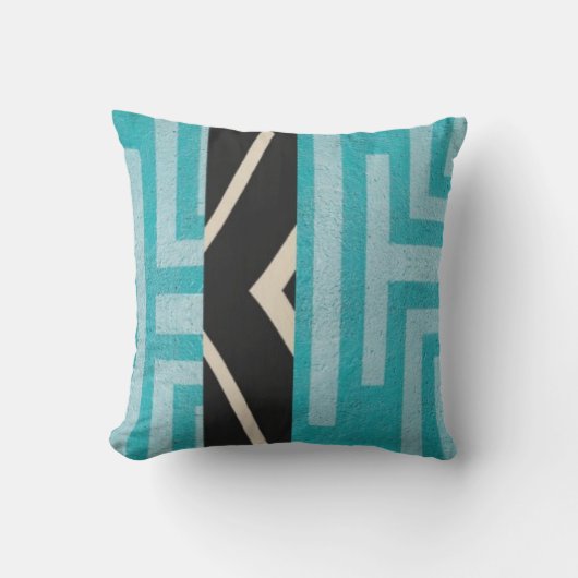 Modern Geometric (blue + black) 2-sided クッション (正面)