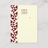 Modern Geometric Burgundy & Ivory Earring Display 名刺 (正面)