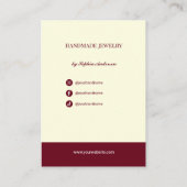 Modern Geometric Burgundy & Ivory Earring Display 名刺 (裏面)