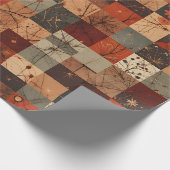 Modern Geometric Christmas Grid Seamless Pattern ラッピングペーパー (角)