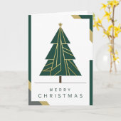 Modern Geometric Christmas Tree  カード (黄色い花)