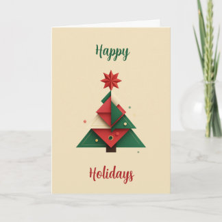 Modern Geometric Christmas Tree Card シーズンカード