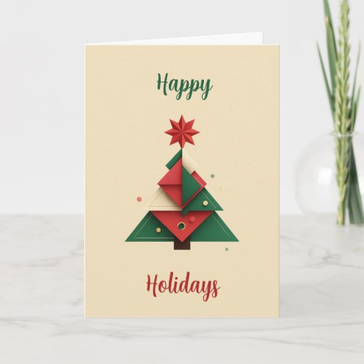 Modern Geometric Christmas Tree Card  シーズンカード (正面)